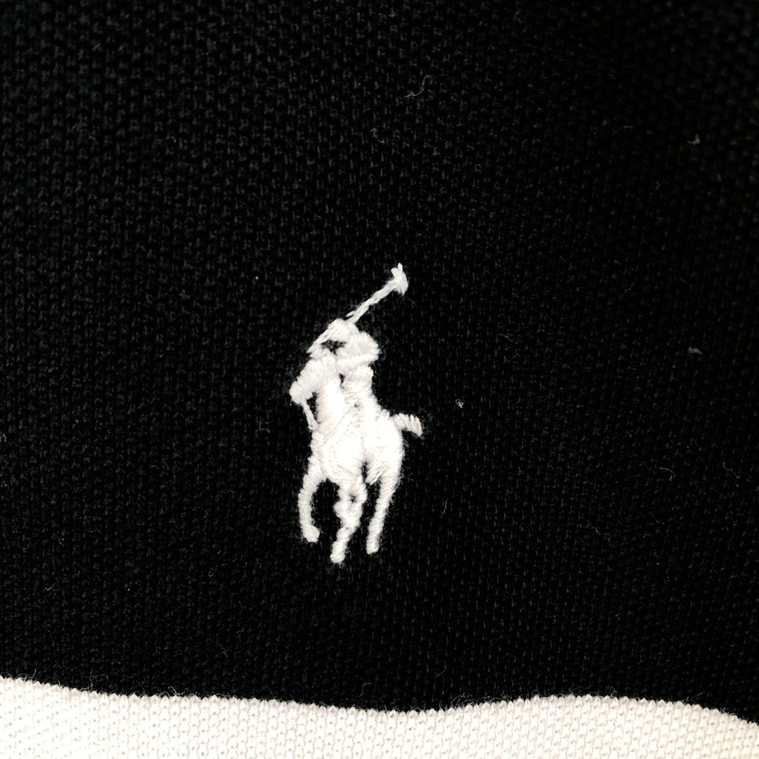 Ralph Lauren POLO by Ralph Lauren short sleeve striped polo shirt, men's XL size cotton black type Vintage Second Hand
