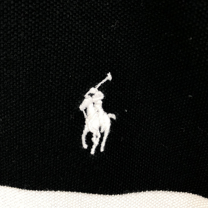 Ralph Lauren POLO by Ralph Lauren short sleeve striped polo shirt, men's XL size cotton black type Vintage Second Hand