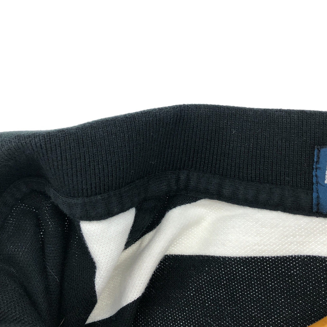Ralph Lauren POLO by Ralph Lauren short sleeve striped polo shirt, men's XL size cotton black type Vintage Second Hand