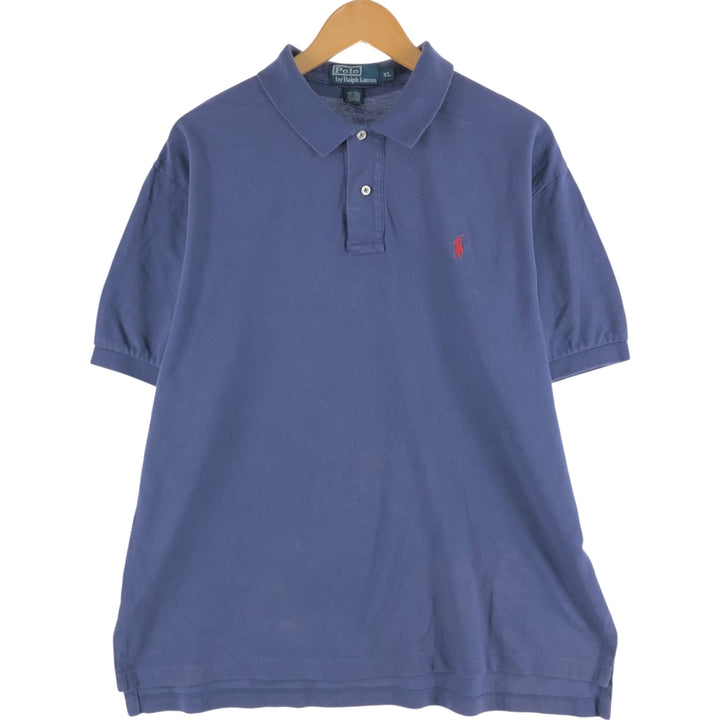 Ralph Lauren POLO by Ralph Lauren short sleeve polo shirt, men's XL size cotton Purple type blue-purple Vintage Second Hand
