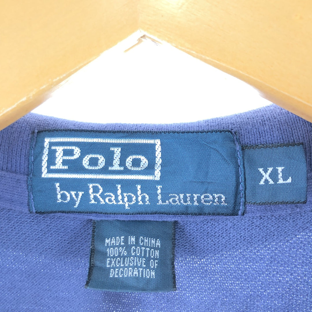 Ralph Lauren POLO by Ralph Lauren short sleeve polo shirt, men's XL size cotton Purple type blue-purple Vintage Second Hand