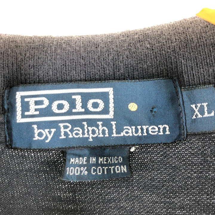 Ralph Lauren POLO by Ralph Lauren short sleeve polo shirt, men's XL size cotton navy blue type Vintage Second Hand