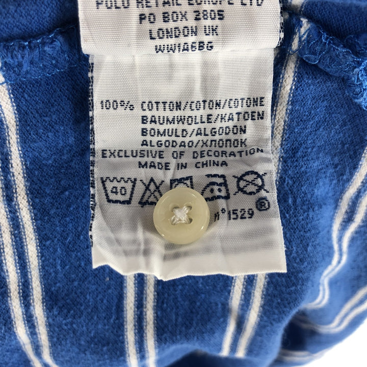 Ralph Lauren POLO by Ralph Lauren short sleeve striped polo shirt, men's size L cotton Blue type light blue Vintage Second Hand