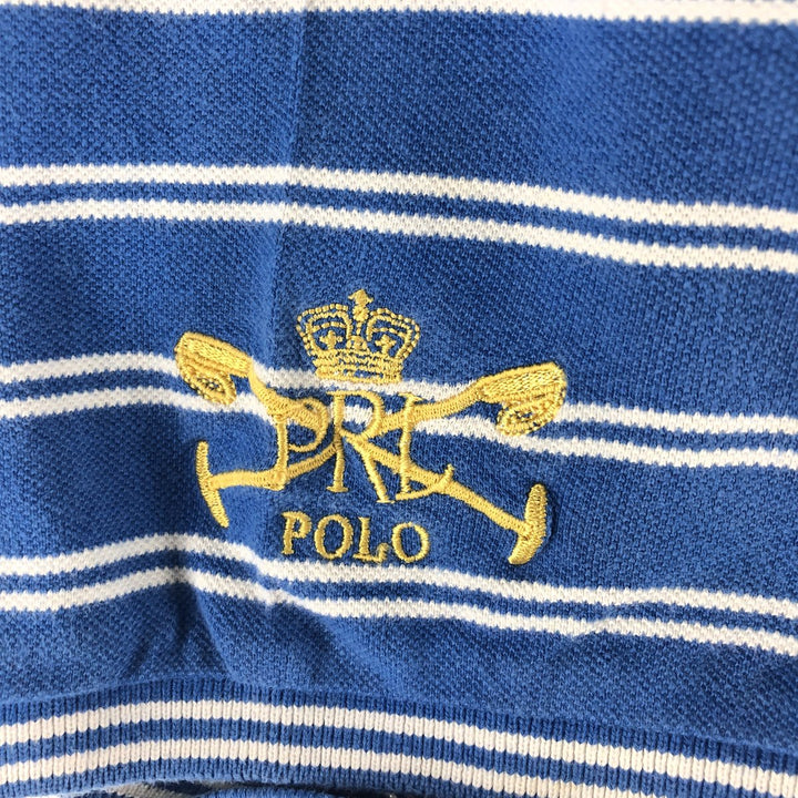 Ralph Lauren POLO by Ralph Lauren short sleeve striped polo shirt, men's size L cotton Blue type light blue Vintage Second Hand