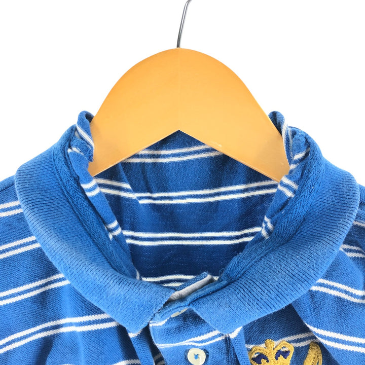 Ralph Lauren POLO by Ralph Lauren short sleeve striped polo shirt, men's size L cotton Blue type light blue Vintage Second Hand
