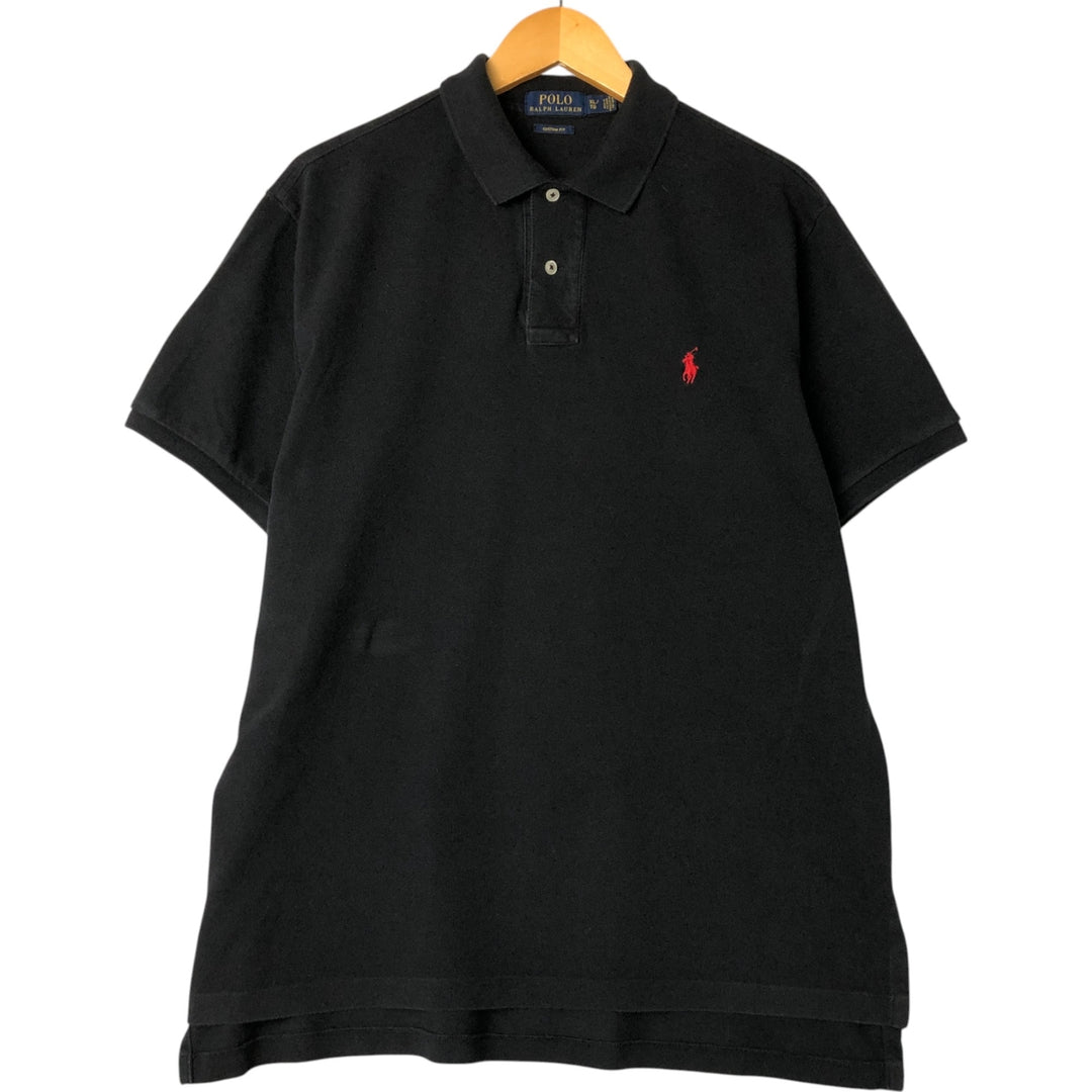 Ralph Lauren POLO RALPH LAUREN CUSTOM FIT short sleeve polo shirt men's XL equivalent cotton black type Vintage Second Hand