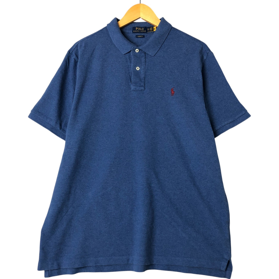 Ralph Lauren POLO RALPH LAUREN CLASSIC FIT short sleeve polo shirt men's XL equivalent cotton blue type Vintage Second Hand