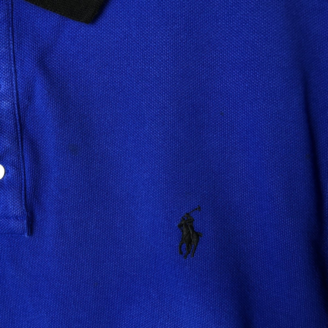Ralph Lauren POLO RALPH LAUREN CUSTOM SLIM FIT short sleeve polo shirt men's XL equivalent cotton blue type Vintage Second Hand