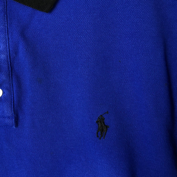 Ralph Lauren POLO RALPH LAUREN CUSTOM SLIM FIT short sleeve polo shirt men's XL equivalent cotton blue type Vintage Second Hand