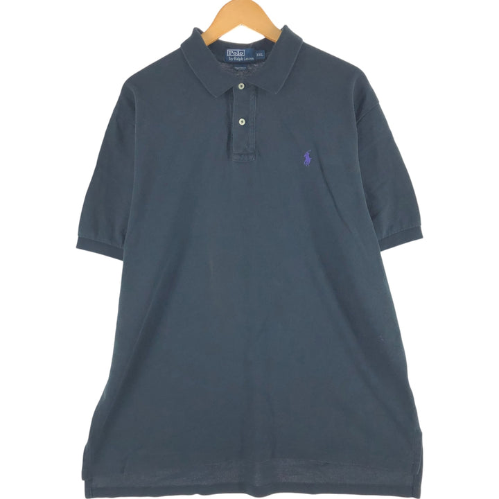 Ralph Lauren POLO by Ralph Lauren short sleeve polo shirt, men's size XXL cotton black type Vintage Second Hand