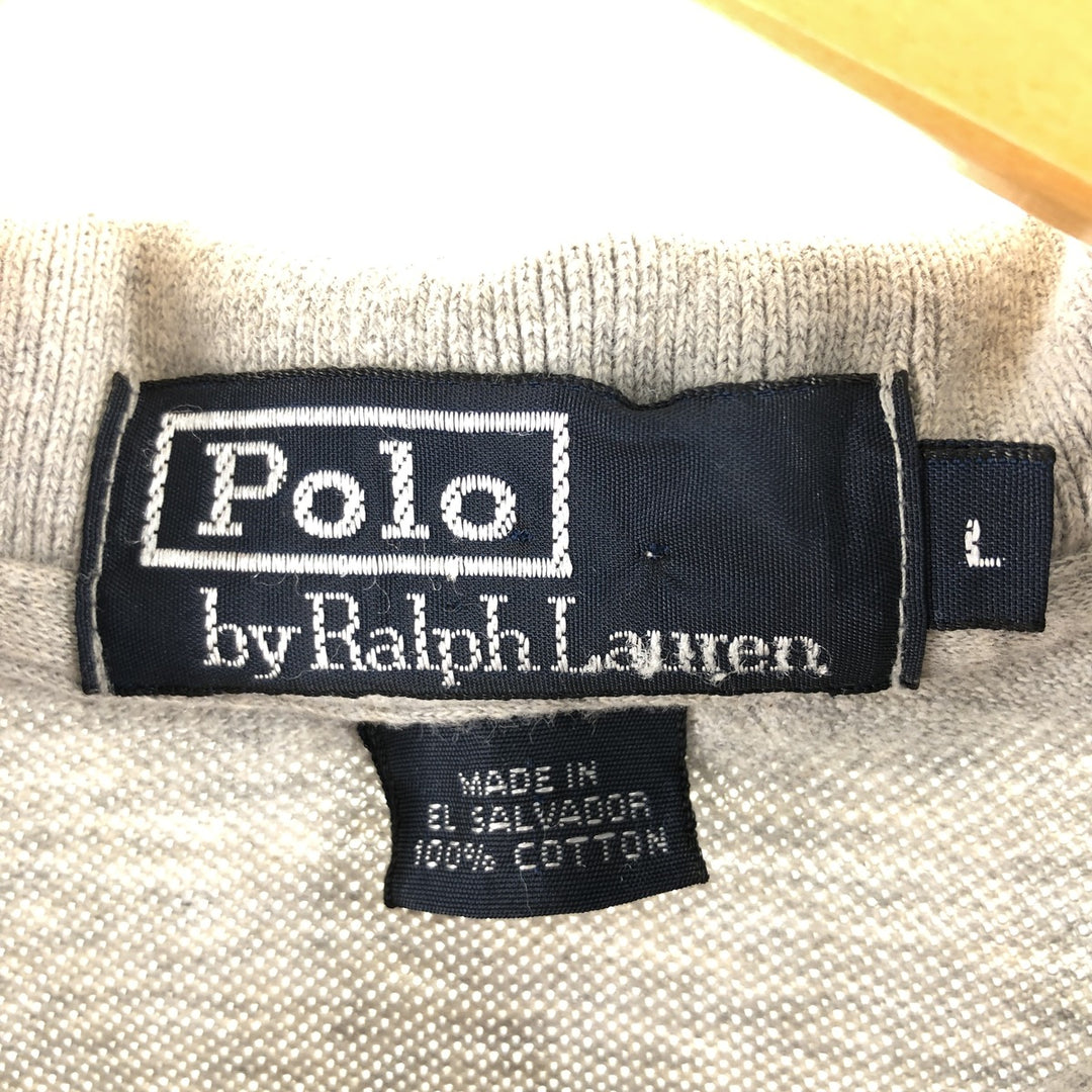 Ralph Lauren POLO by Ralph Lauren short sleeve polo shirt, men's size L cotton gray type Vintage Second Hand