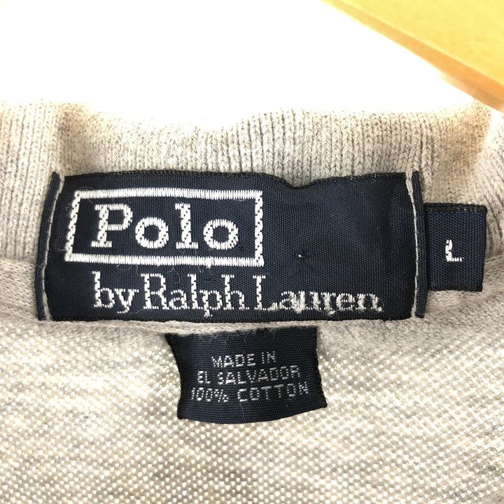 Ralph Lauren POLO by Ralph Lauren short sleeve polo shirt, men's size L cotton gray type Vintage Second Hand