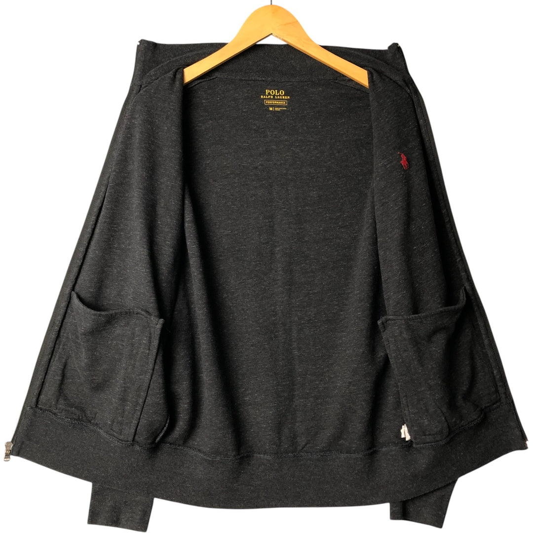 Ralph Lauren POLO RALPH LAUREN PERFORMANCE full zip sweatshirt, men's M size cotton Charcoal Vintage Second Hand