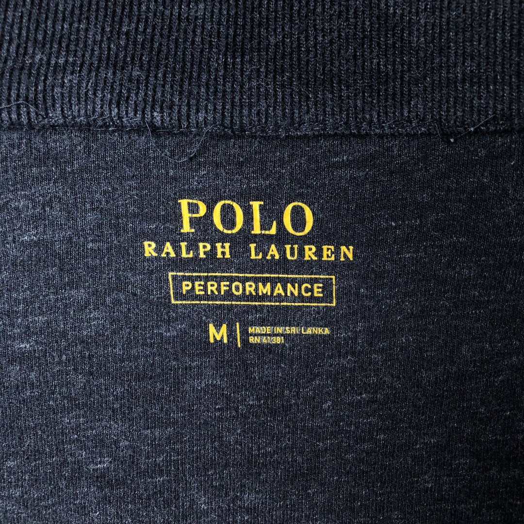 Ralph Lauren POLO RALPH LAUREN PERFORMANCE full zip sweatshirt, men's M size cotton Charcoal Vintage Second Hand