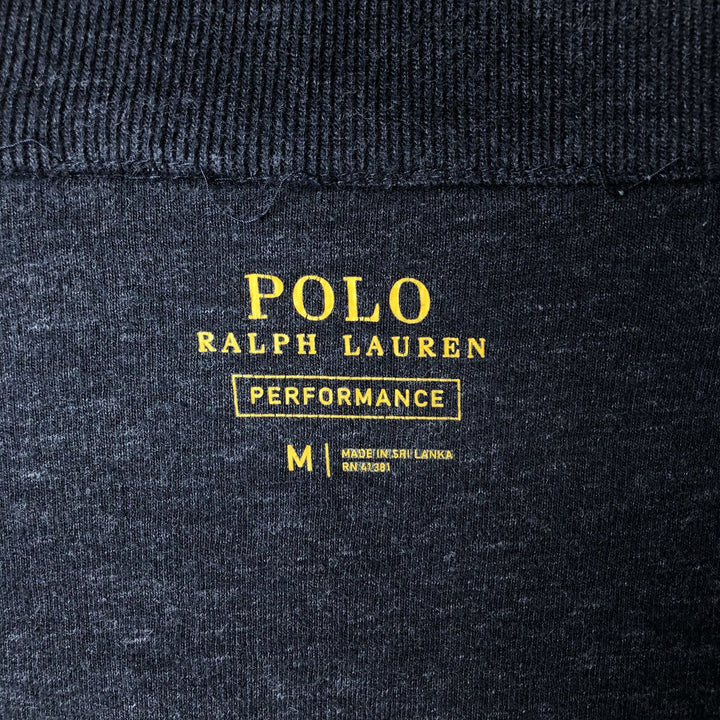 Ralph Lauren POLO RALPH LAUREN PERFORMANCE full zip sweatshirt, men's M size cotton Charcoal Vintage Second Hand