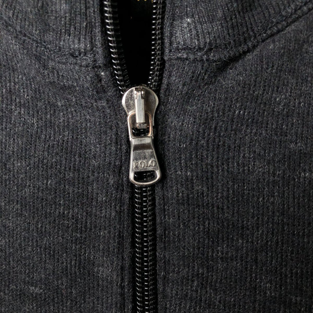 Ralph Lauren POLO RALPH LAUREN PERFORMANCE full zip sweatshirt, men's M size cotton Charcoal Vintage Second Hand