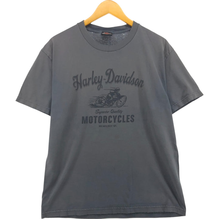 Harley-Davidson Motorcycle Bike T-shirt, Men's Size L unknown gray type Vintage Second Hand