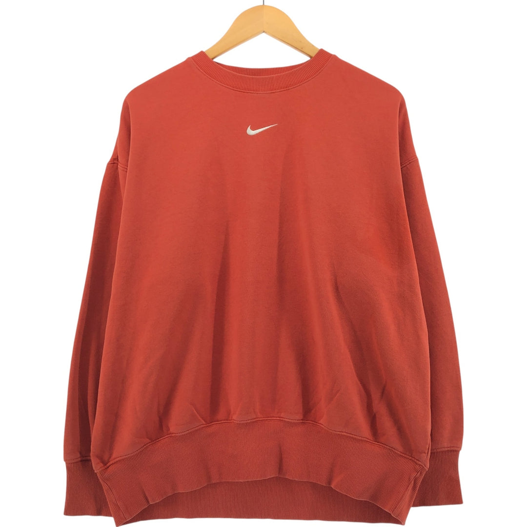 Nike NIKE Center Logo One Point Logo Sweatshirt Trainer Men's M size cotton orange type Vintage Second Hand