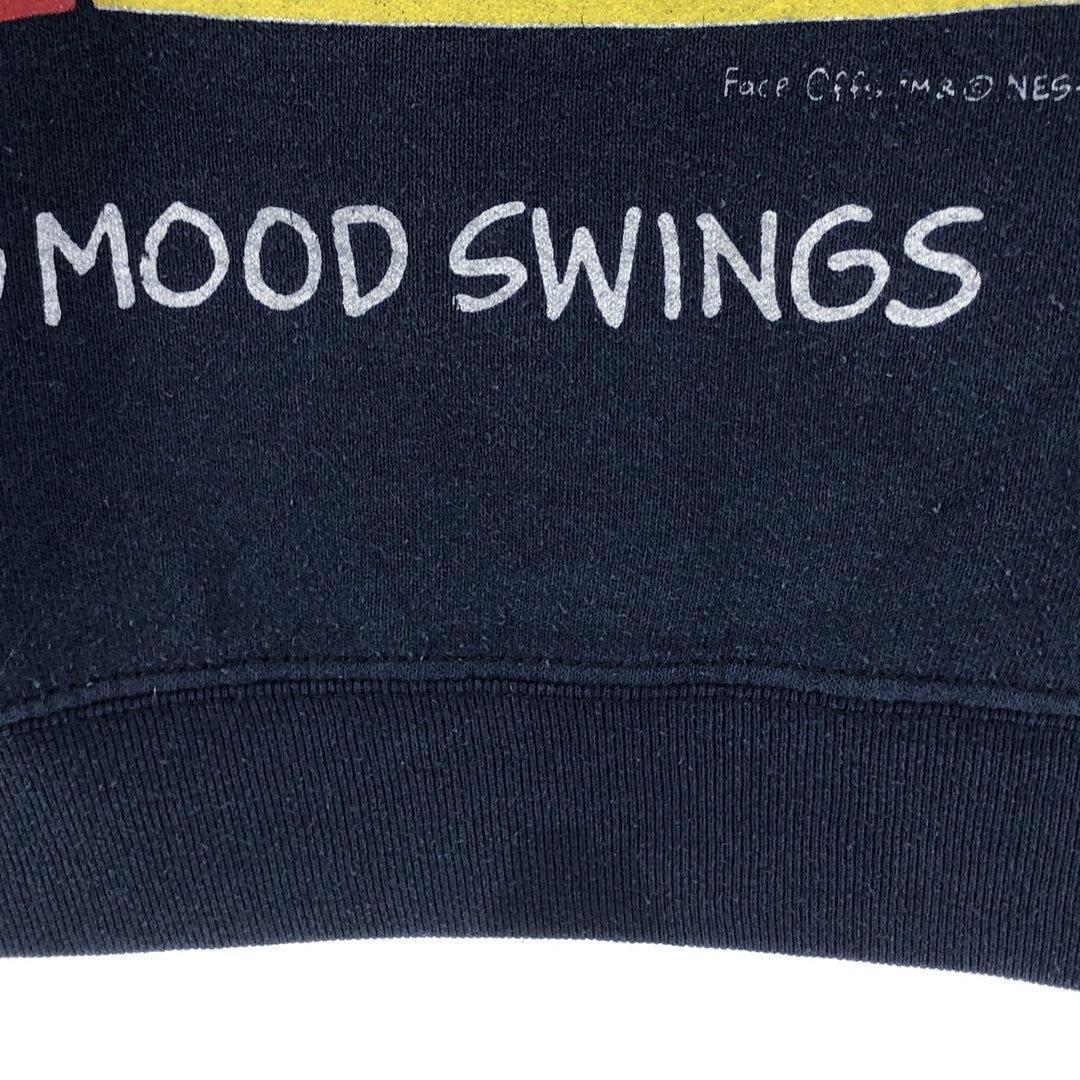 90'S Fruit of the Loom SUBJECT TO MOOD SWINGS Character Sweatshirt Trainer Made in USA Men's XL cotton navy blue type Vintage Second Hand