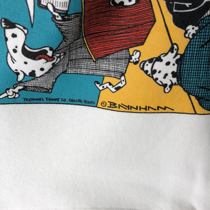 Vintage 1980'S Hanes ACTIVEWEAR blue tag print sweatshirt, made in the USA, size L, men's cotton white type Vintage Second Hand