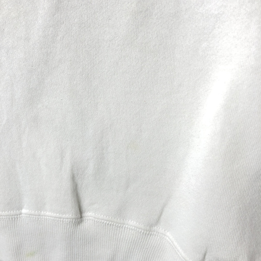 Vintage 1980'S Hanes ACTIVEWEAR blue tag print sweatshirt, made in the USA, size L, men's cotton white type Vintage Second Hand