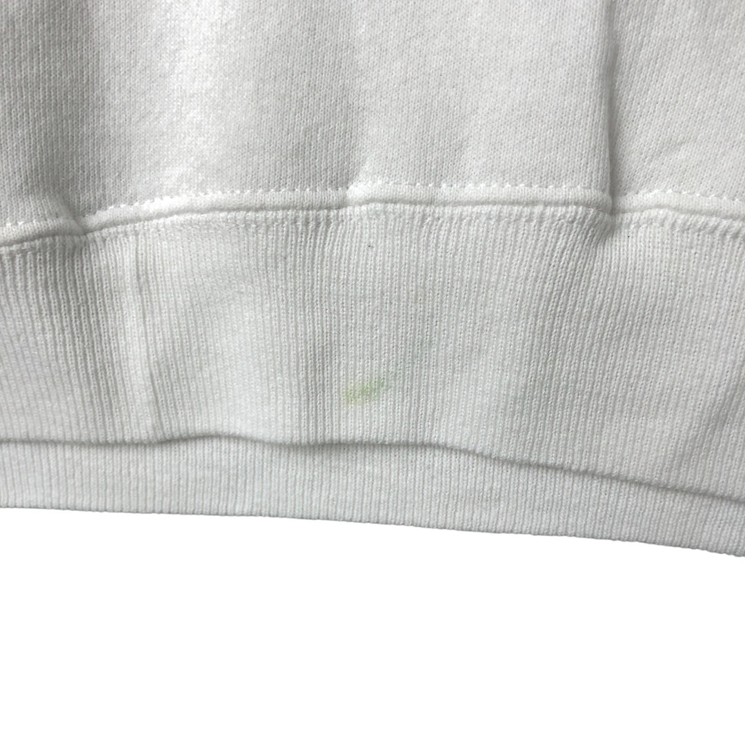 Vintage 1980'S Hanes ACTIVEWEAR blue tag print sweatshirt, made in the USA, size L, men's cotton white type Vintage Second Hand