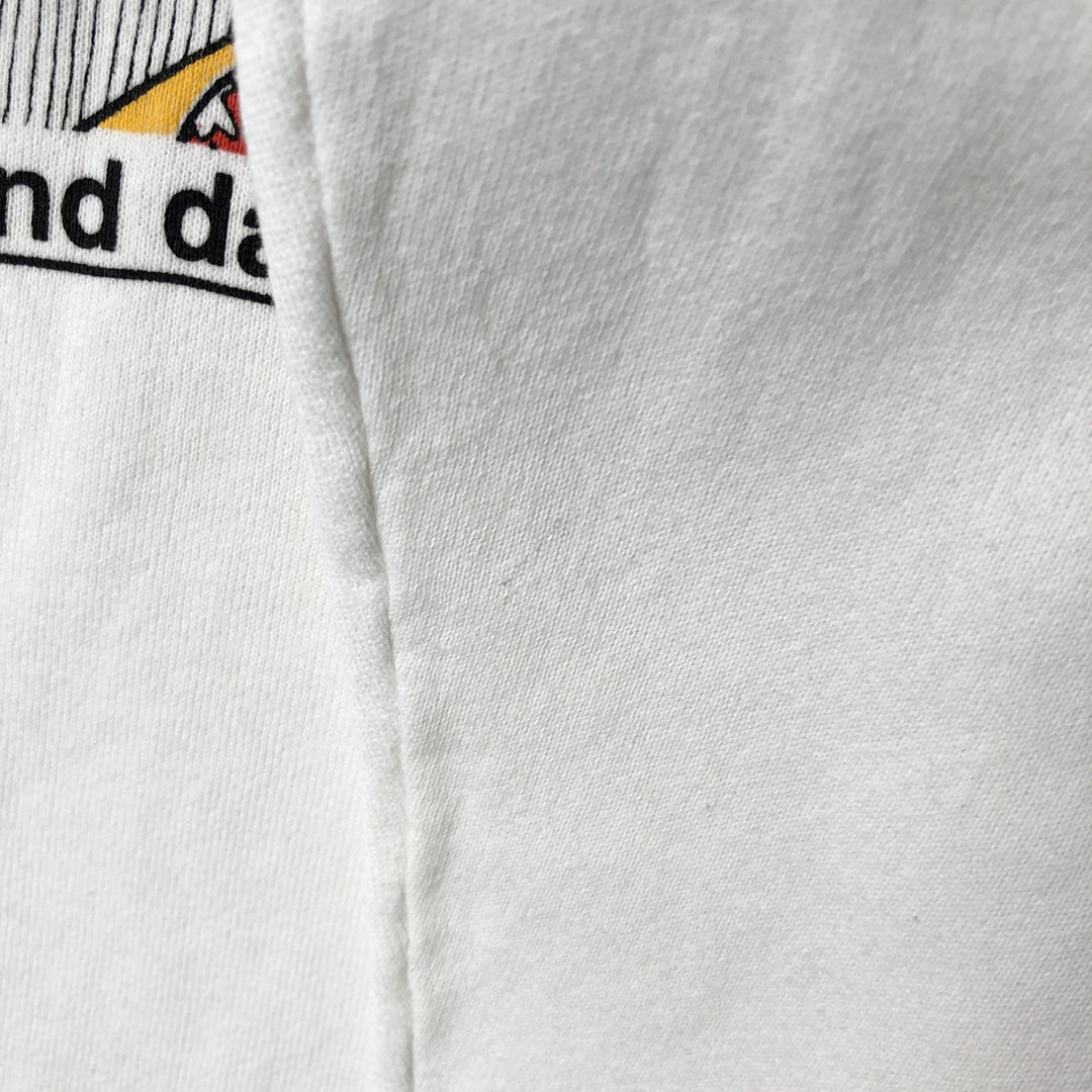 Vintage 1980'S Hanes ACTIVEWEAR blue tag print sweatshirt, made in the USA, size L, men's cotton white type Vintage Second Hand