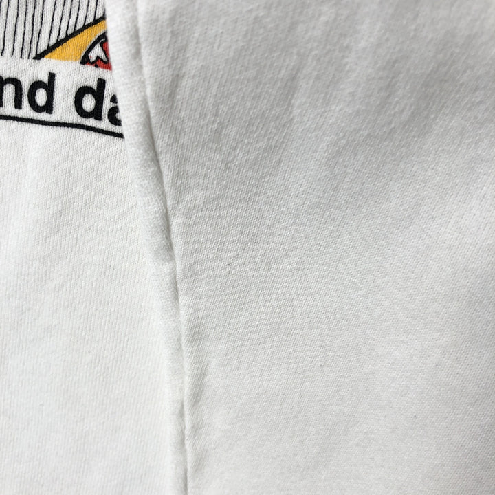 Vintage 1980'S Hanes ACTIVEWEAR blue tag print sweatshirt, made in the USA, size L, men's cotton white type Vintage Second Hand