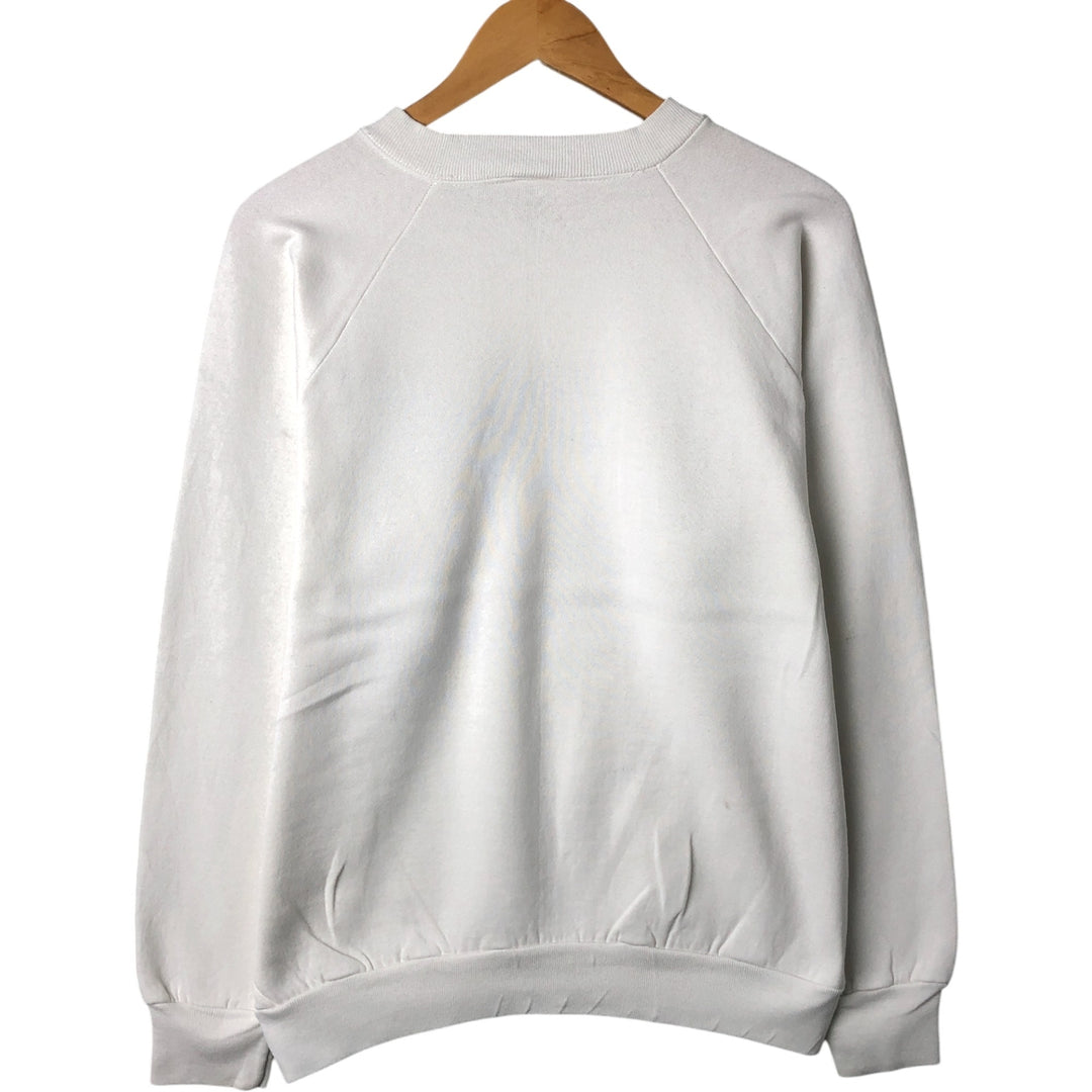 Vintage 90'S Fruit of the Loom print sweatshirt, made in Canada, size L, men's cotton white type Vintage Second Hand