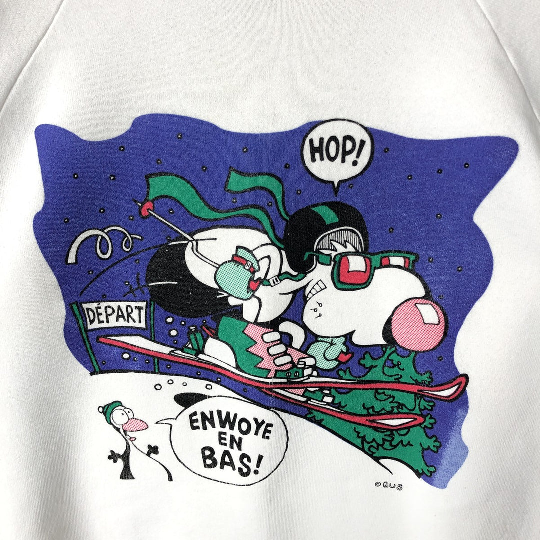 Vintage 90'S Fruit of the Loom print sweatshirt, made in Canada, size L, men's cotton white type Vintage Second Hand