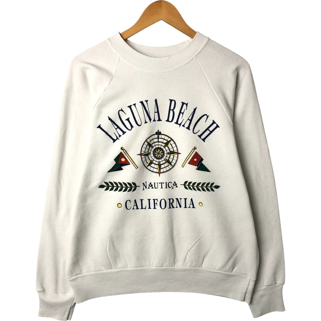 Vintage 90'S Fruit of the Loom POWER-SWEATS printed sweatshirt, made in the USA, size L, men's cotton white type Vintage Second Hand
