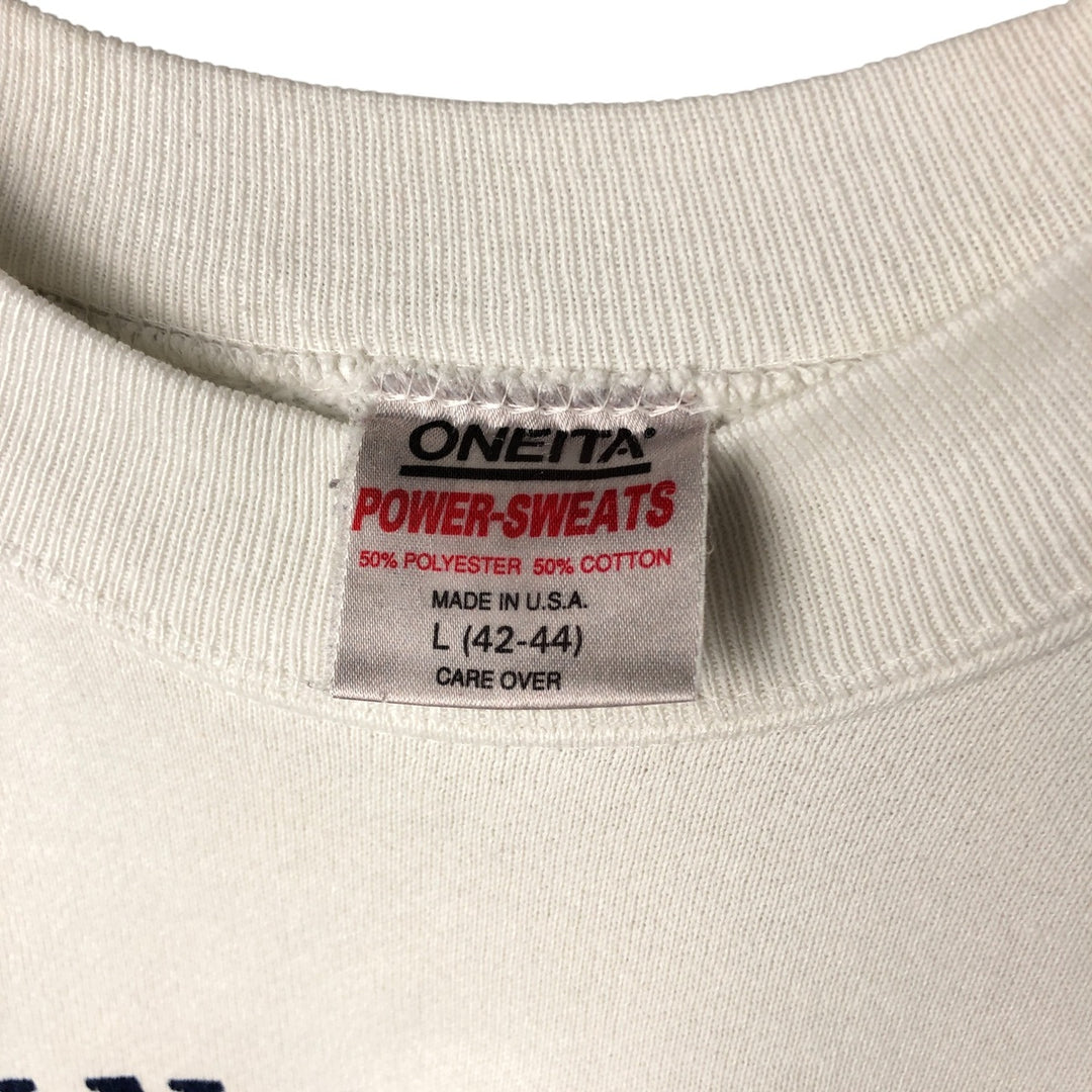 Vintage 90'S Fruit of the Loom POWER-SWEATS printed sweatshirt, made in the USA, size L, men's cotton white type Vintage Second Hand
