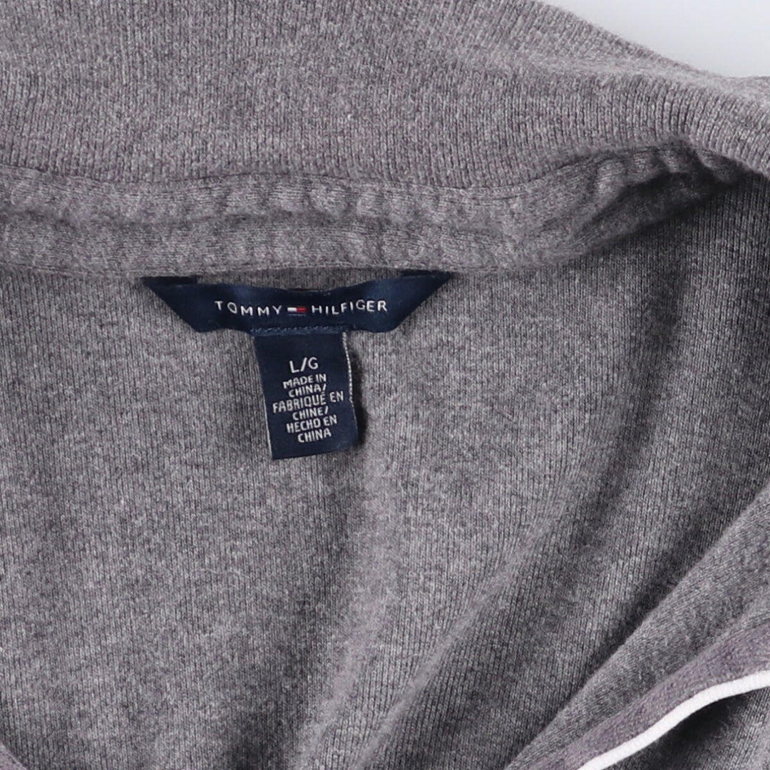 Tommy Hilfiger V-neck collared half-length short-sleeve polo shirt dress for women, size L cotton gray type Vintage Second Hand