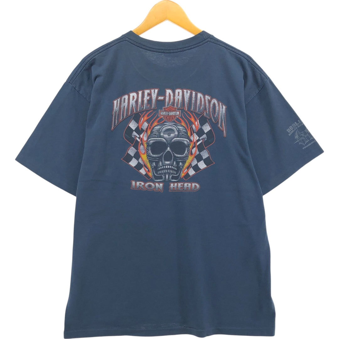 00'S Harley-Davidson Motorcycle Bike T-shirt Made in USA Men's XL cotton navy blue type Vintage Second Hand