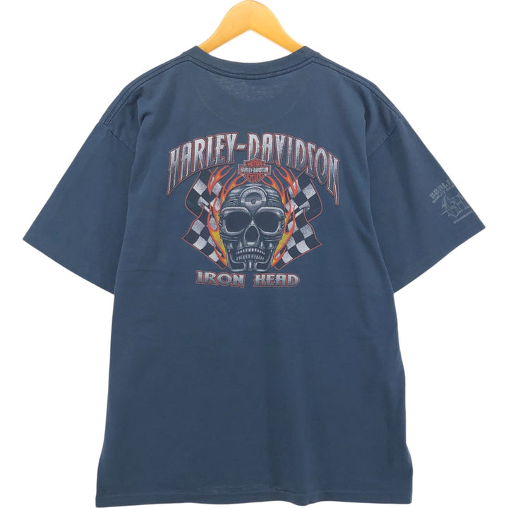 00'S Harley-Davidson Motorcycle Bike T-shirt Made in USA Men's XL cotton navy blue type Vintage Second Hand