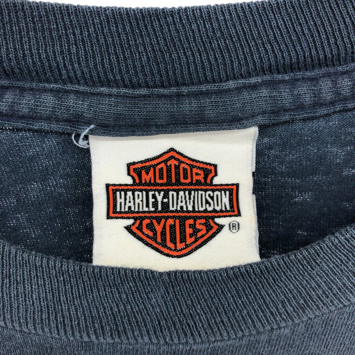 00'S Harley-Davidson Motorcycle Bike T-shirt Made in USA Men's XL cotton navy blue type Vintage Second Hand