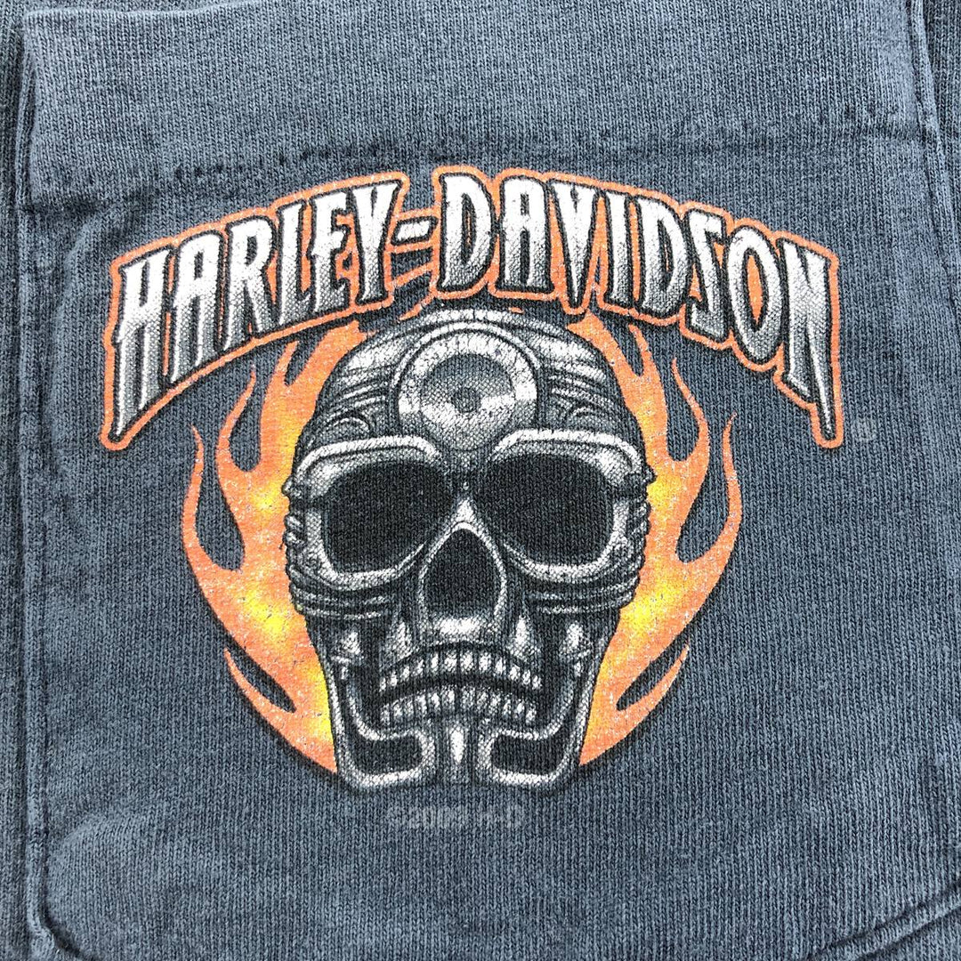 00'S Harley-Davidson Motorcycle Bike T-shirt Made in USA Men's XL cotton navy blue type Vintage Second Hand