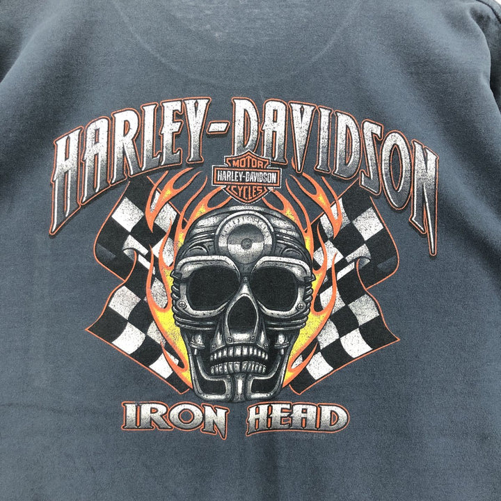 00'S Harley-Davidson Motorcycle Bike T-shirt Made in USA Men's XL cotton navy blue type Vintage Second Hand