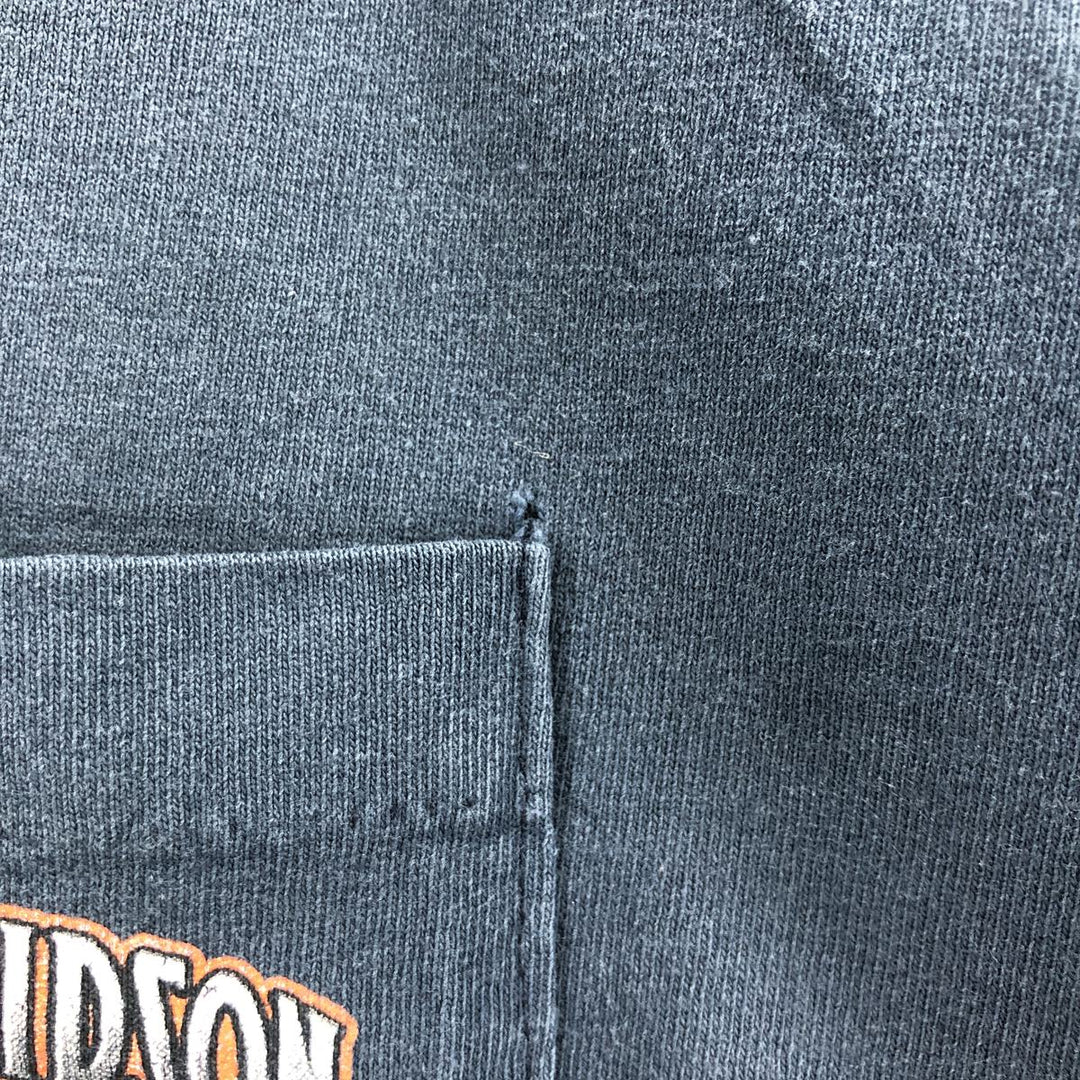 00'S Harley-Davidson Motorcycle Bike T-shirt Made in USA Men's XL cotton navy blue type Vintage Second Hand