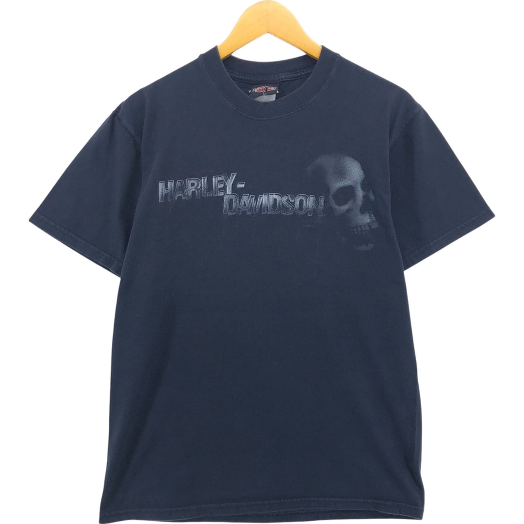 00'S Harley-Davidson Motorcycle Bike T-shirt Made in USA Men's M size cotton black type Vintage Second Hand