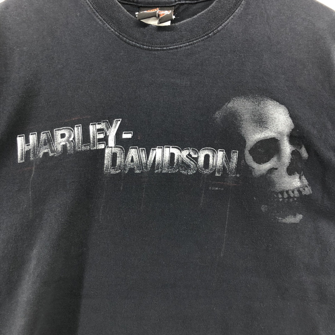 00'S Harley-Davidson Motorcycle Bike T-shirt Made in USA Men's M size cotton black type Vintage Second Hand