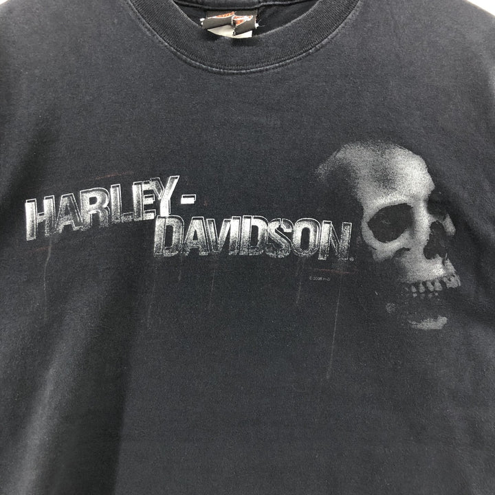 00'S Harley-Davidson Motorcycle Bike T-shirt Made in USA Men's M size cotton black type Vintage Second Hand