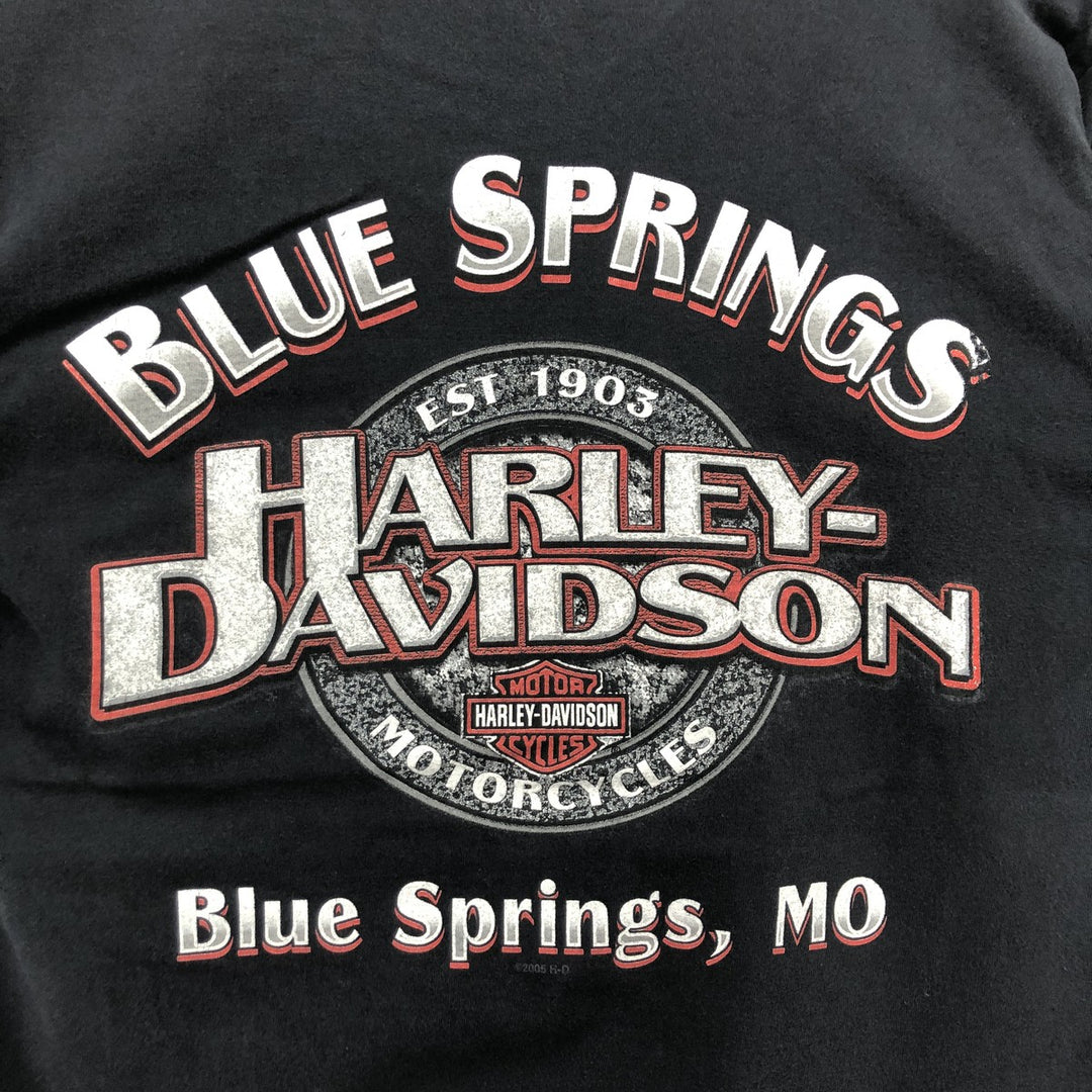 00'S Harley-Davidson Motorcycle Bike T-shirt Made in USA Men's M size cotton black type Vintage Second Hand