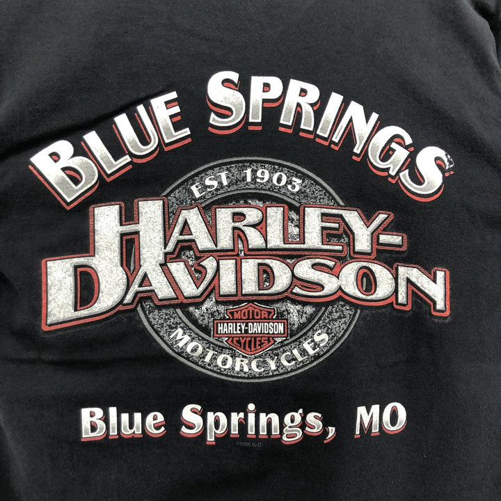 00'S Harley-Davidson Motorcycle Bike T-shirt Made in USA Men's M size cotton black type Vintage Second Hand