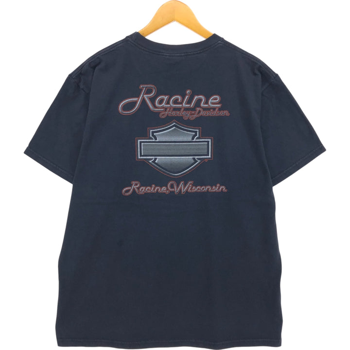 00'S Harley-Davidson Motorcycle Bike T-shirt Made in USA Men's XL cotton black type Vintage Second Hand