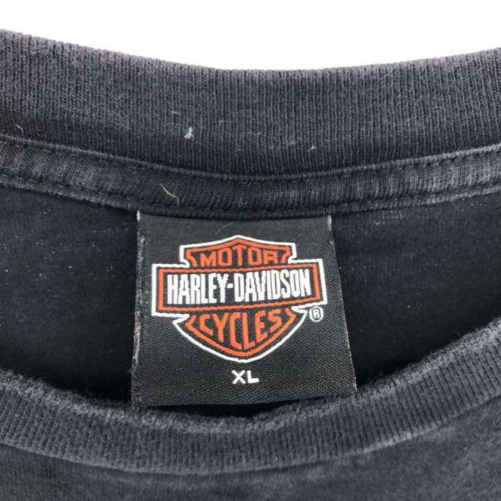 00'S Harley-Davidson Motorcycle Bike T-shirt Made in USA Men's XL cotton black type Vintage Second Hand