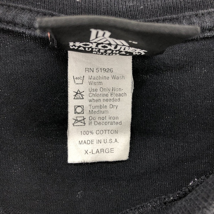 00'S Harley-Davidson Motorcycle Bike T-shirt Made in USA Men's XL cotton black type Vintage Second Hand