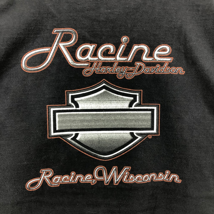 00'S Harley-Davidson Motorcycle Bike T-shirt Made in USA Men's XL cotton black type Vintage Second Hand