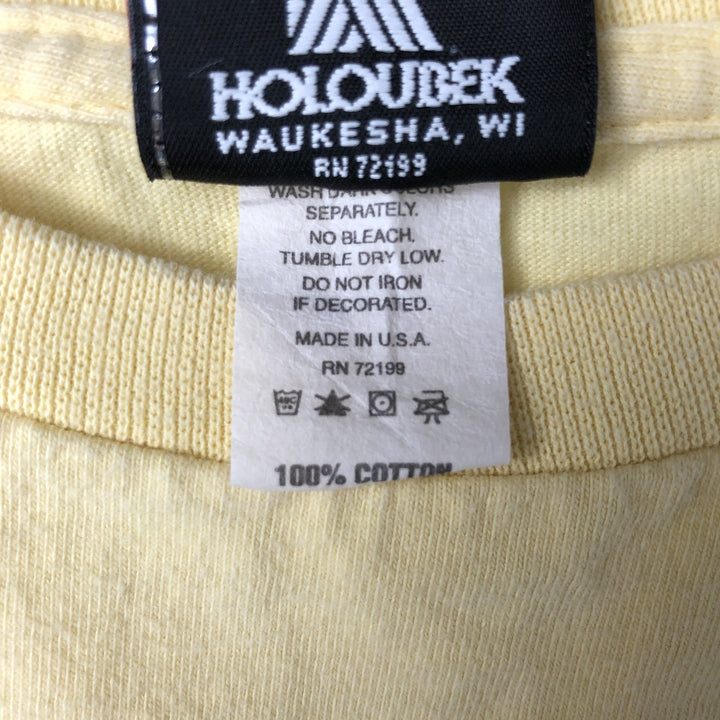 00'S Harley-Davidson Motorcycle Bike T-shirt Made in USA Men's XL cotton yellow type Vintage Second Hand