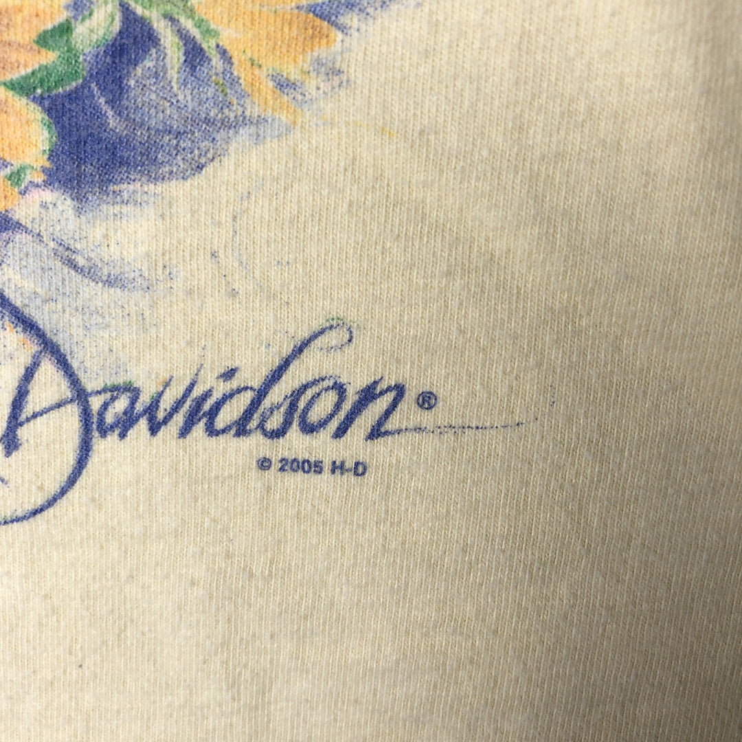 00'S Harley-Davidson Motorcycle Bike T-shirt Made in USA Men's XL cotton yellow type Vintage Second Hand